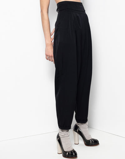Vintage black sartorial trouser with beautiful detailing