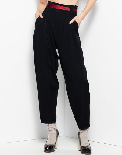Vintage black sartorial trouser with beautiful detailing