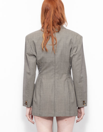 Jean Paul Gaultier 80's double breast pieds de poule blazer