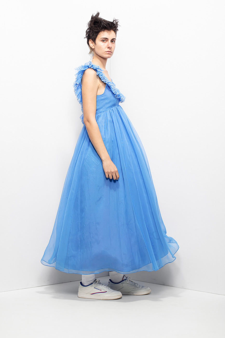 Jean Varon vintage frill blue dress