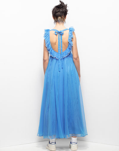 Jean Varon vintage frill blue dress