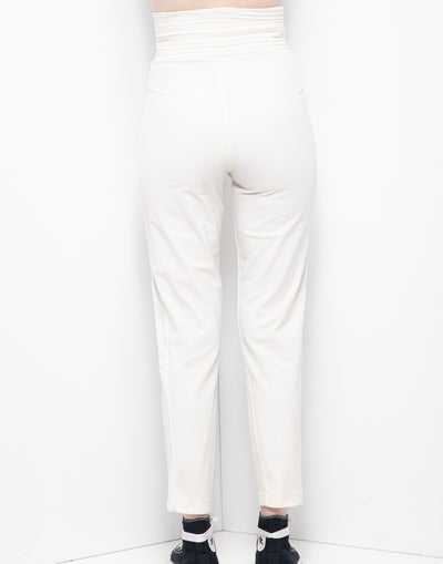 White pants with asymmetrically placed zipper from Girbaud Francois