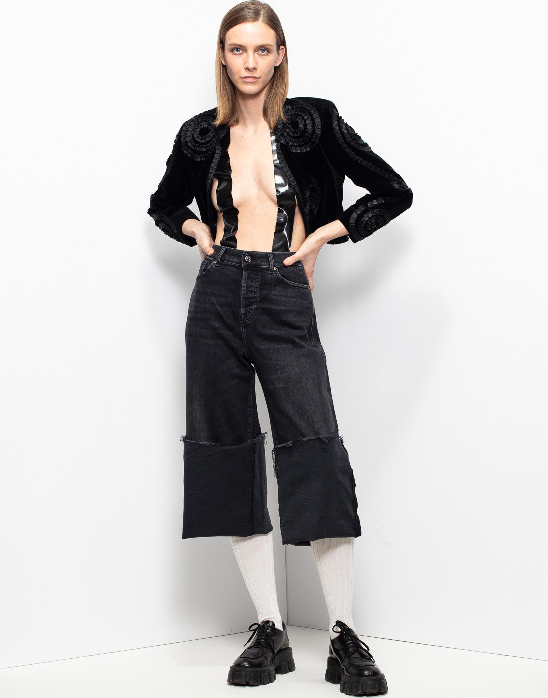 Vintage Kenzo velvet short bolero jacket with silk detailing