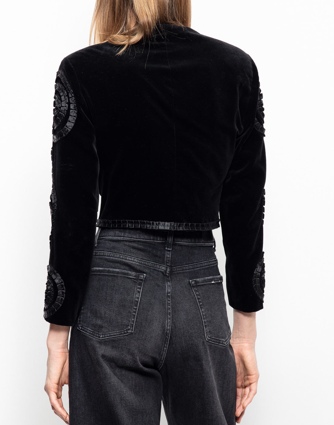 Vintage Kenzo velvet short bolero jacket with silk detailing