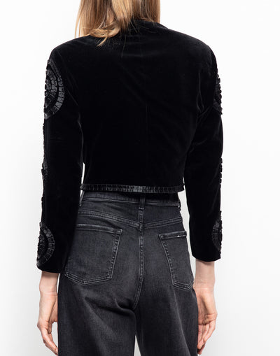 Vintage Kenzo velvet short bolero jacket with silk detailing