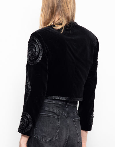Vintage Kenzo velvet short bolero jacket with silk detailing