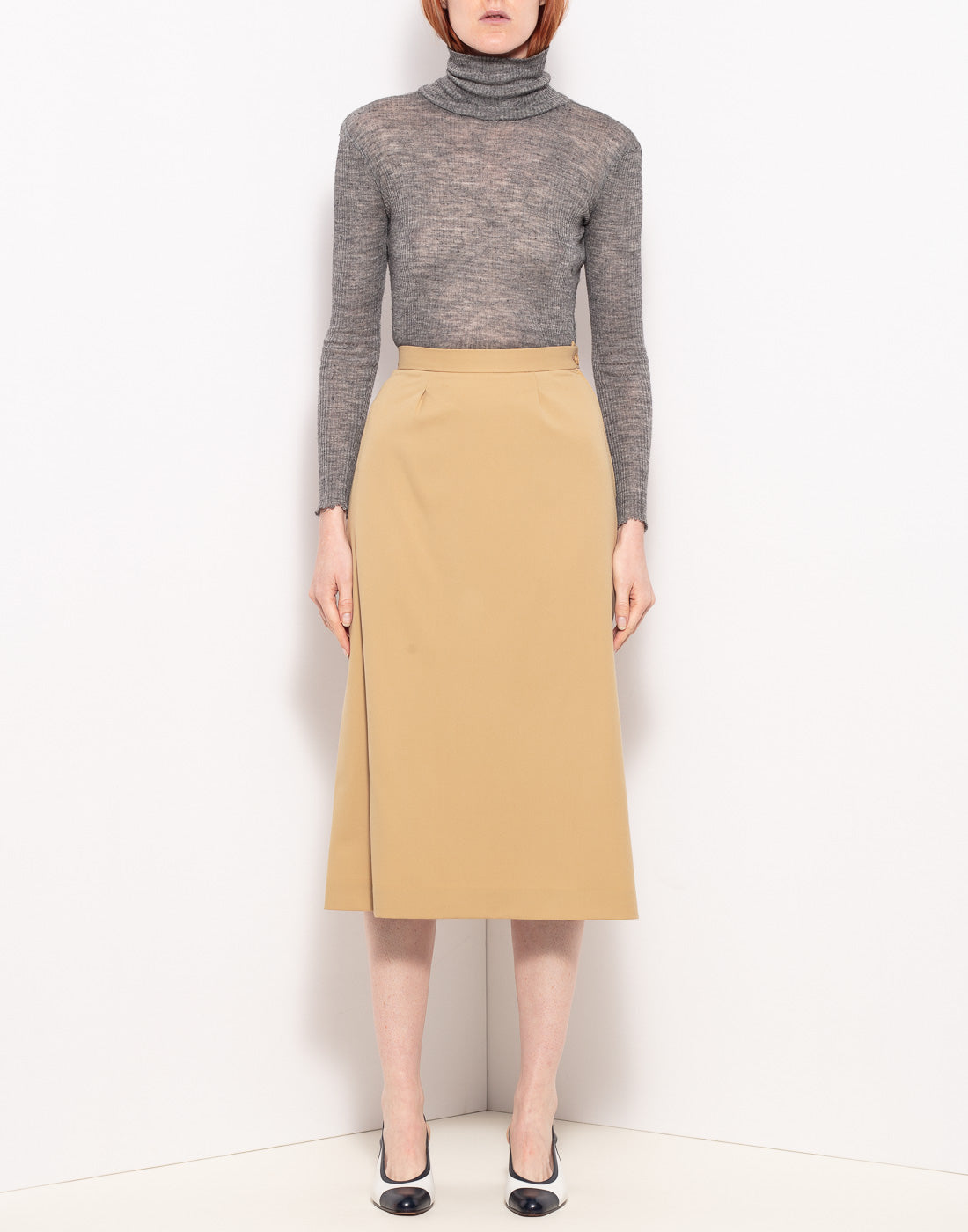 Vintage midi wool skirt