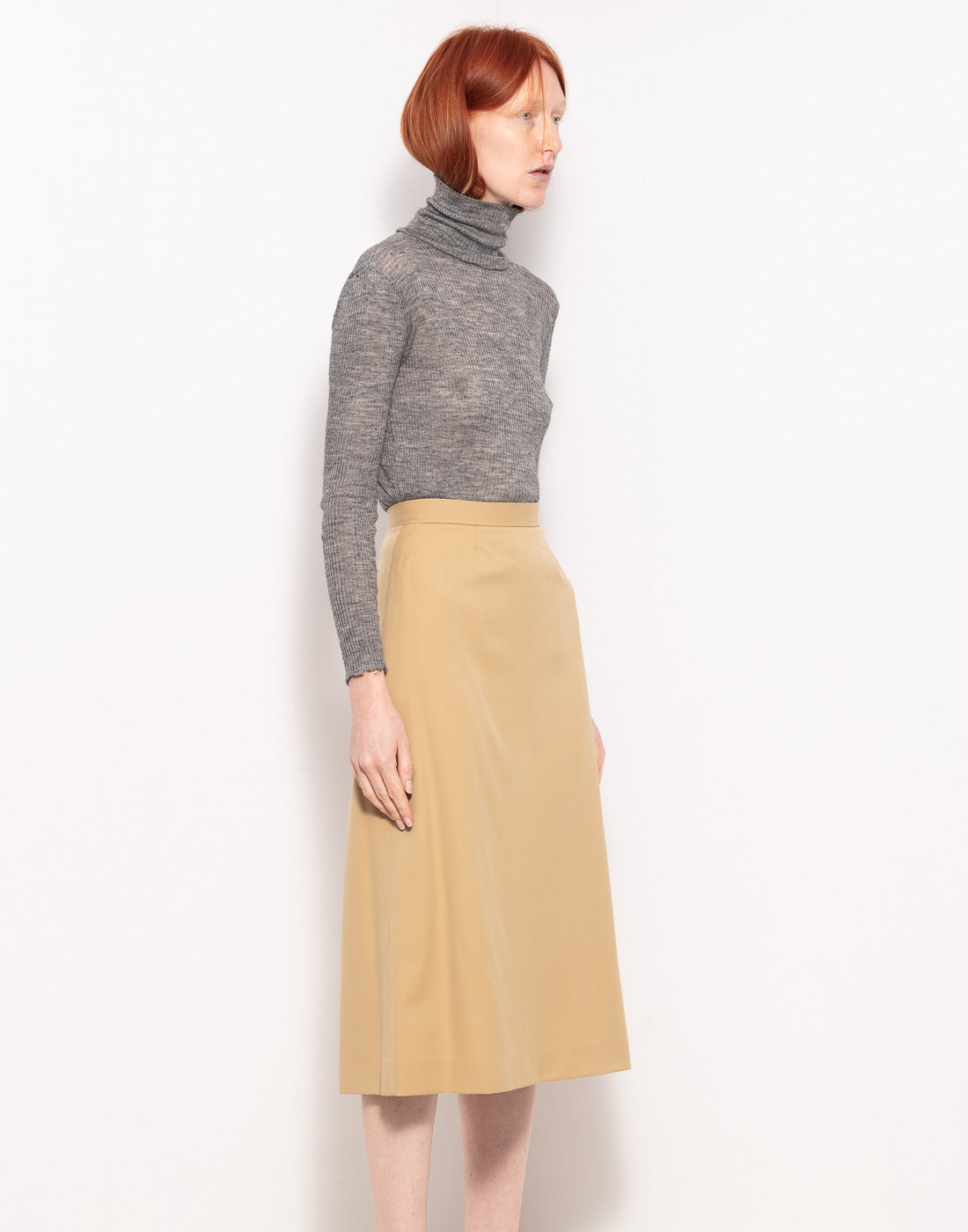Vintage midi wool skirt