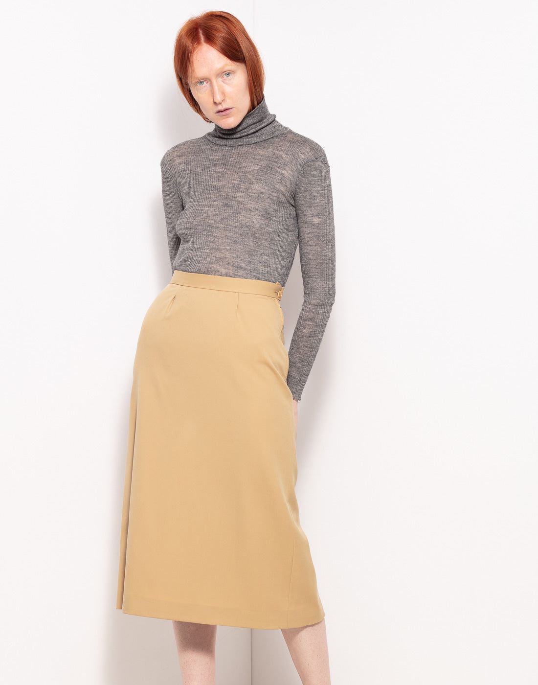 Vintage midi wool skirt