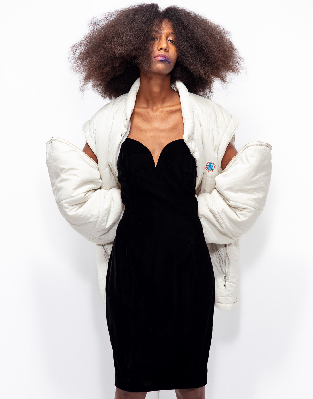 Vintage puffer jacekt that transforms in gilet