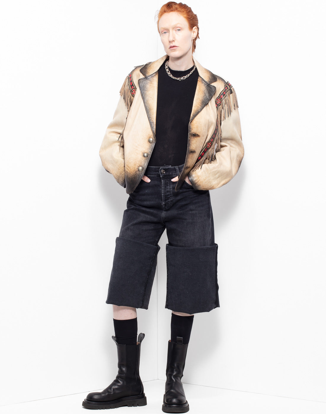 Vintage Front Street western-style leather jacket