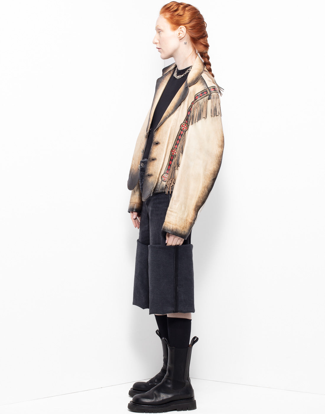 Vintage Front Street western-style leather jacket