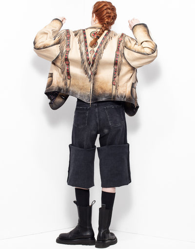 Vintage Front Street western-style leather jacket