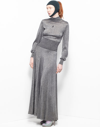Long dress with silver elastic fabric from Pucci archives