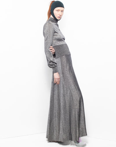 Long dress with silver elastic fabric from Pucci archives