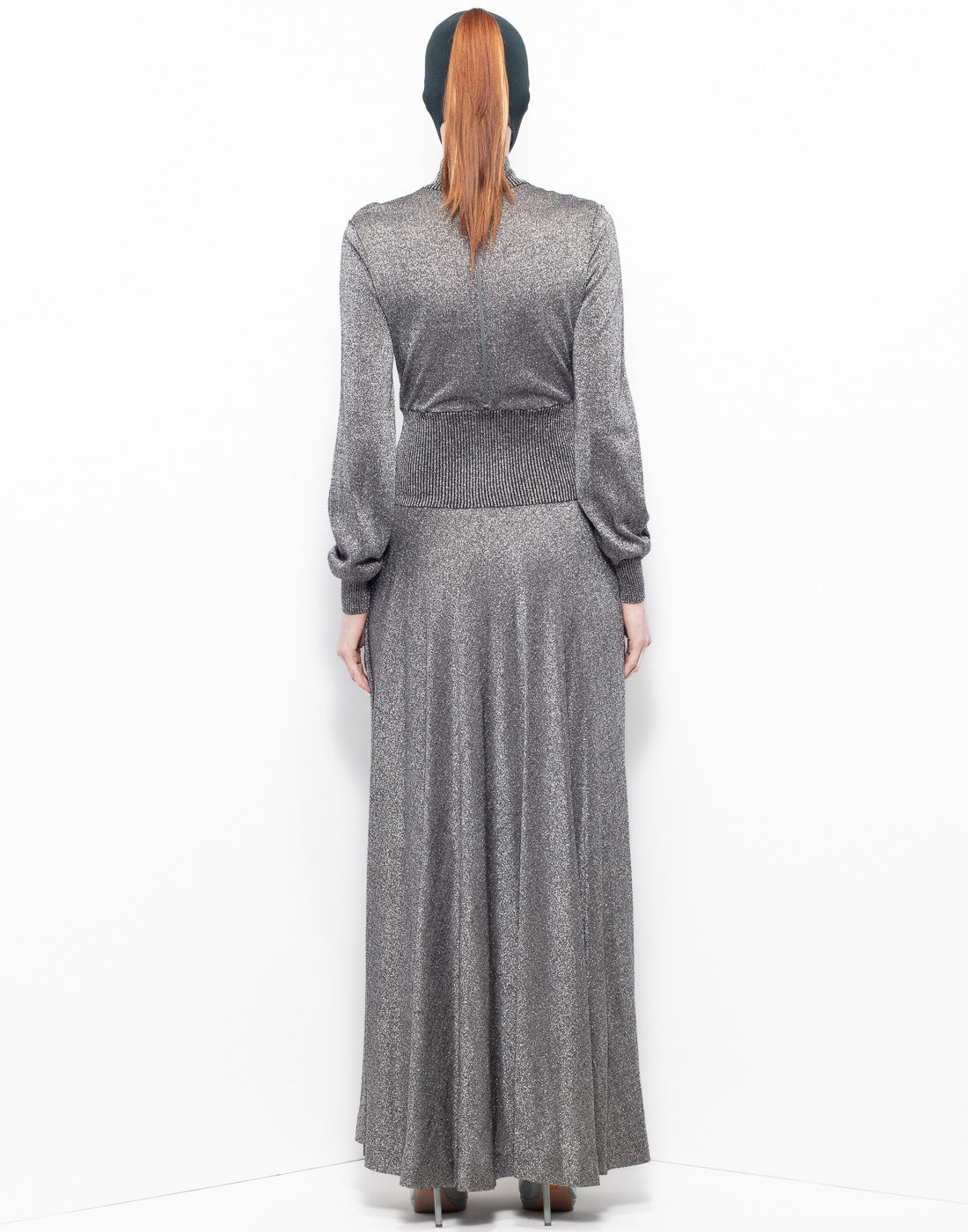 Long dress with silver elastic fabric from Pucci archives