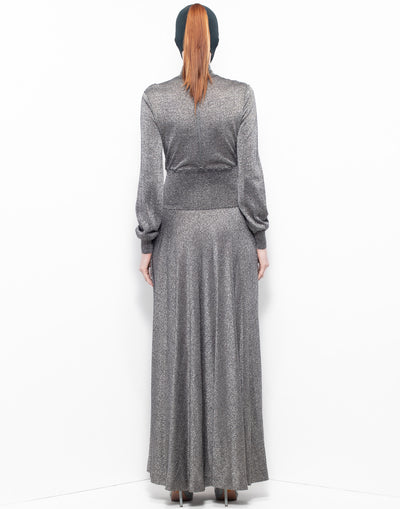 Long dress with silver elastic fabric from Pucci archives