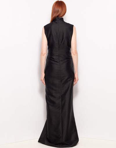Valentino crepe silk dress with high neck