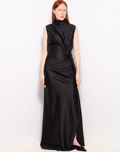 Valentino crepe silk dress with high neck
