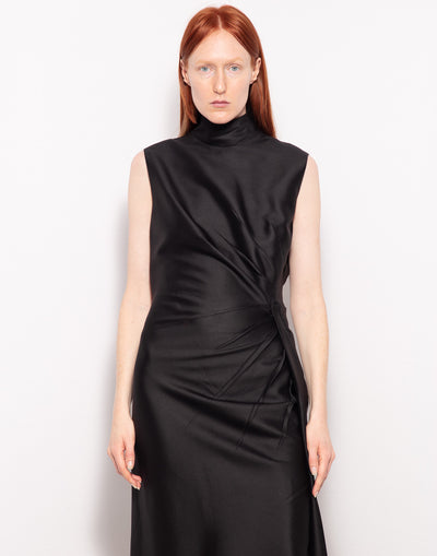 Valentino crepe silk dress with high neck