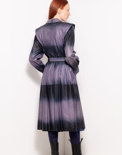 Vintage belted midi leather dress with beautiful shoulder detailing
