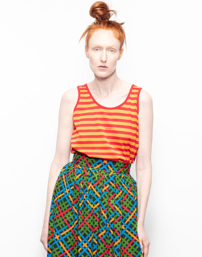 Vintage Gucci orange and red striped  tank top