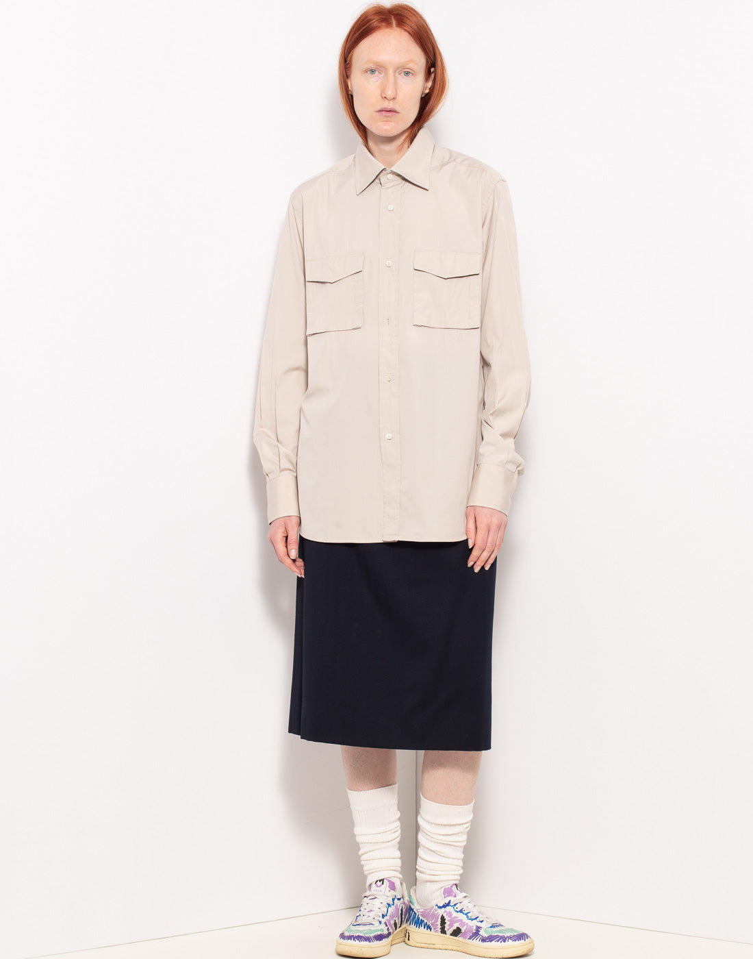 Vintage Gucci straight military with two pockets popeline shirt
