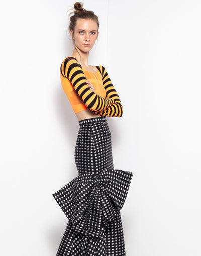 Vintage collectors YSL long poka dot skirt in silk material