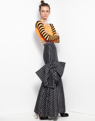 Vintage collectors YSL long poka dot skirt in silk material