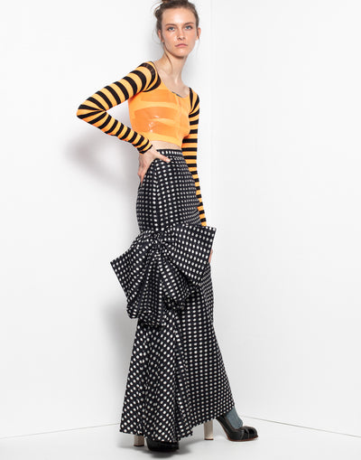 Vintage collectors YSL long poka dot skirt in silk material