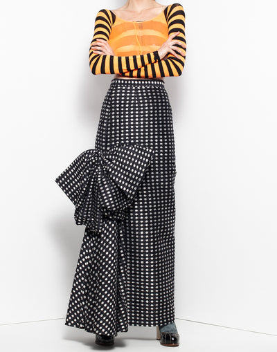 Vintage collectors YSL long poka dot skirt in silk material