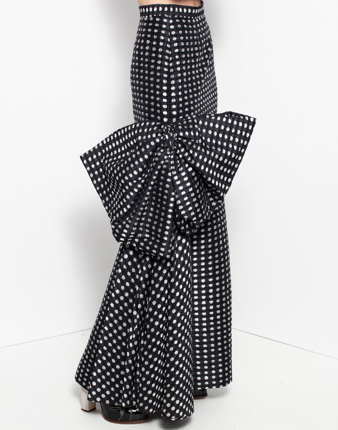 Vintage collectors YSL long poka dot skirt in silk material