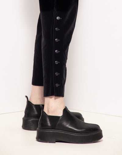 Vintage velvet trousers with leg buttons