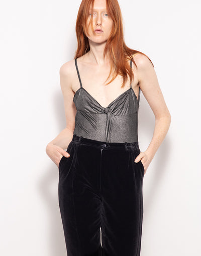 Vintage velvet trousers with leg buttons
