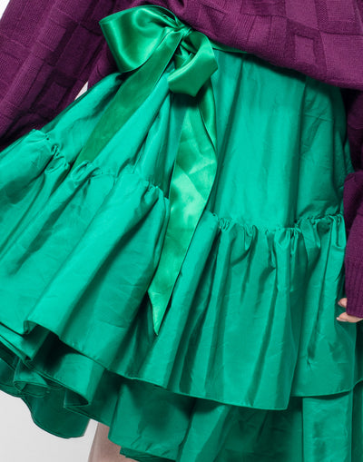 Vintage Baila (Gianfranco Ferrè) flirty voluminous gree skirt