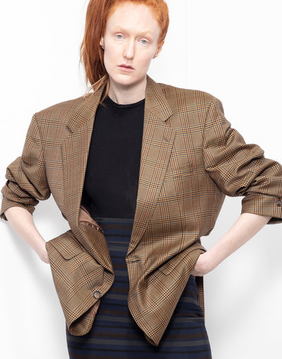 Brown unisex cool wool blazer from Bouvy archives